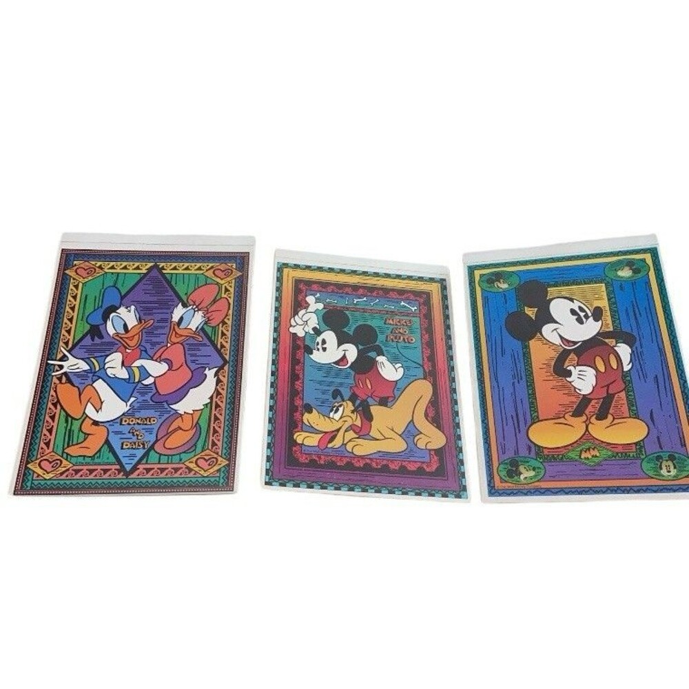 Mead Disney Electric Mouse Notepads Lot 3 Vintage 1990s Mickey Donald Daisy Goof